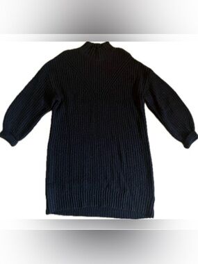 Old Navy Black Ribbed Mock Neck Sweater Dress. Size Large.